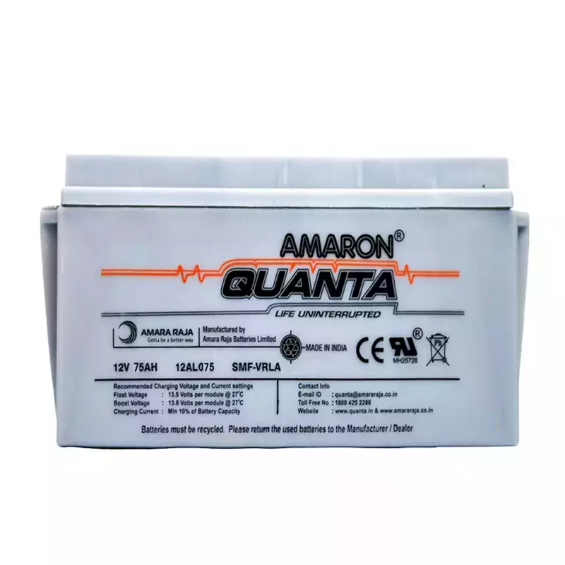 Amaron Quanta 12AL075 12 V 75 Ah SMF VRLA Battery