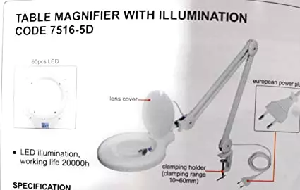 Insize 7516-5D Table Magnifier with illumination 2.25X - Image 2