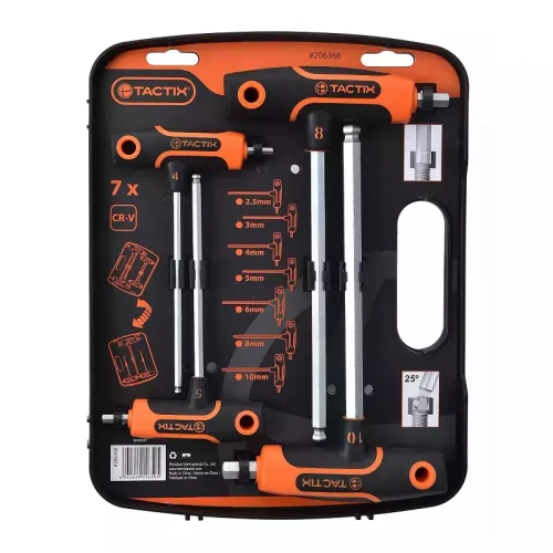 Tactix 7 Pcs T Handle Hex Key Set 206366